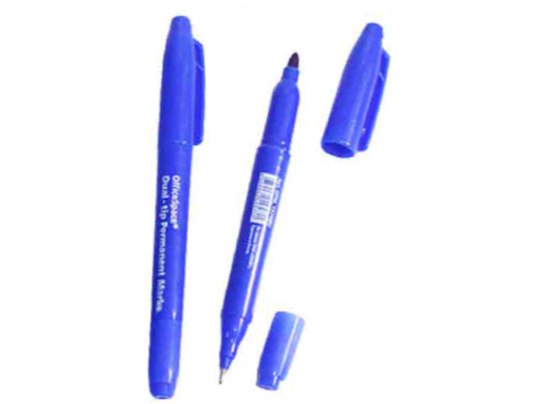 MARCADOR DOBLE PUNTA AZUL