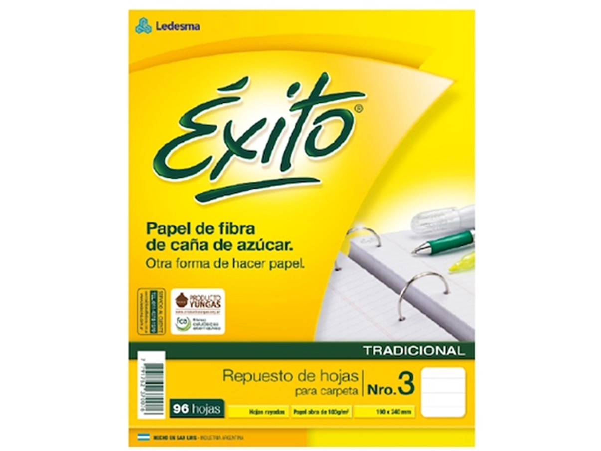 RESPUESTO EXITO N3 RAYADAS * 96 HOJAS*